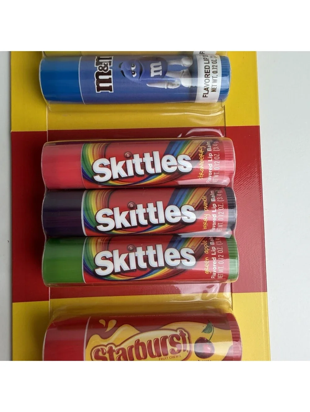 M&M’s Skittles Starburst 8-Pack Flavored Lip Balm Set Taste Beauty New Sealed